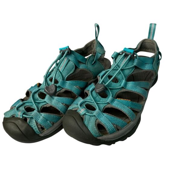 Keen Women Whisper Adjustable Sandal Size 6.5 Teal Gray Waterproof Hiking - Picture 1 of 7